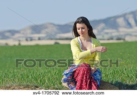 Beautiful girl enjoy in the meadow View Large Photo Image Stock Image - Beautiful girl enjoy in the meadow. Fotosearch
