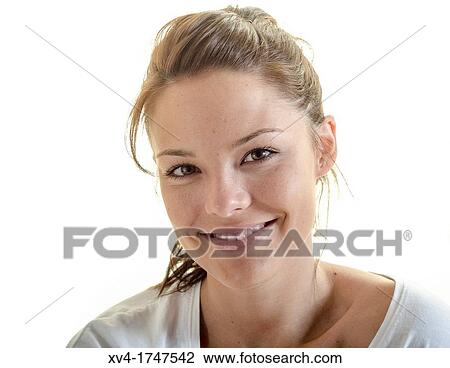 Beautiful girl look at camera and smiling on bed in the morning View Large Photo Image Stock Image - Beautiful girl look at camera and smiling on bed in the morning. Fotosearch