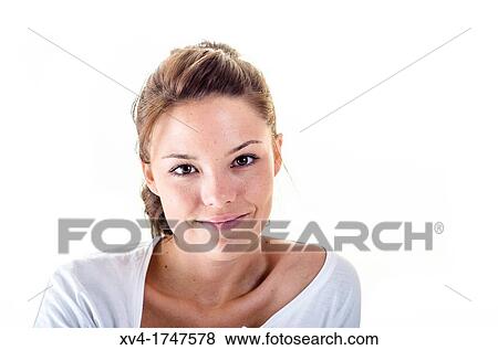 Beautiful girl look at camera and smiling on bed in the morning View Large Photo Image Stock Photo - Beautiful girl look at camera and smiling on bed in the morning. Fotosearch
