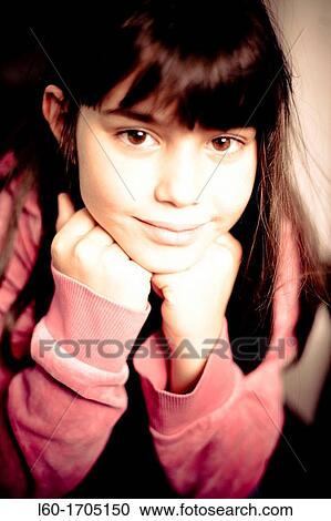 Stock Image - Beautiful girl portrait. Fotosearch