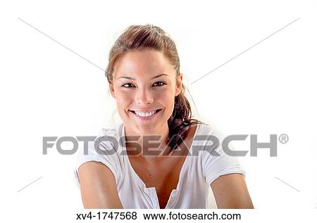 Beautiful girl smiling and look at camera View Large Photo Image Stock Photo - Beautiful girl smiling and look at camera. Fotosearch