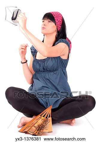 Beautiful girl with a mirror View Large Photo Image Stock Image - Beautiful girl with a mirror. Fotosearch