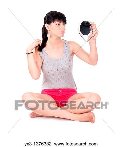 Beautiful girl with a mirror View Large Photo Image Stock Image - Beautiful girl with a mirror. Fotosearch