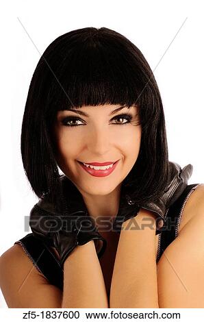 Beautiful girl with bob hairstyle View Large Photo Image Stock Image - Beautiful girl with bob hairstyle. Fotosearch