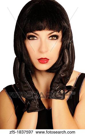 Beautiful girl with bob hairstyle View Large Photo Image Stock Photo - Beautiful girl with bob hairstyle. Fotosearch