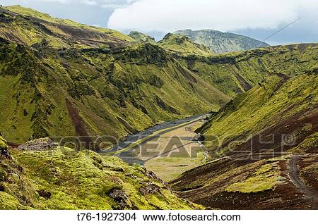 beautiful green valley around Landmannalaugar, Iceland View Large Photo Image Picture - beautiful green valley around Landmannalaugar, Iceland. Fotosearch