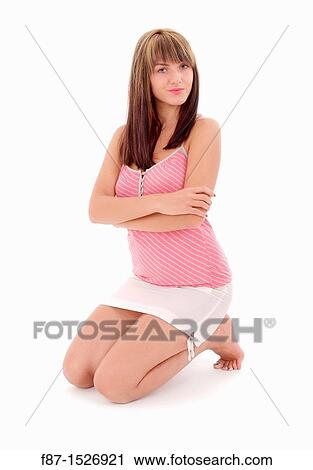 Beautiful sexy girl in short skirt on white background View Large Photo Image Stock Image - Beautiful sexy girl in short skirt on white background. Fotosearch
