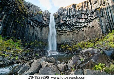 Beautiful Svartifoss waterfall, Skaftafell National Park, southern Iceland View Large Photo Image Stock Photography - Beautiful Svartifoss waterfall, Skaftafell National Park, southern Iceland. Fotosearch