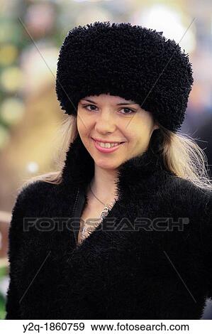 Beautiful woman and Christmas Moscow Russia View Large Photo Image Stock Photo - Beautiful woman and Christmas Moscow Russia. Fotosearch