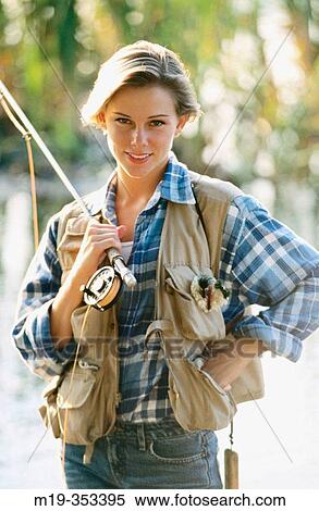 beautiful woman fly fisherman View Large Photo Image Stock Photography - beautiful woman fly fisherman. Fotosearch