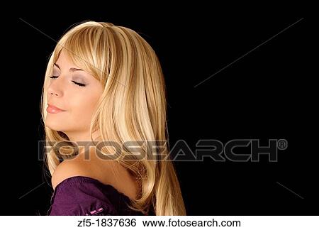 Beautiful young woman, eyes closed View Large Photo Image Stock Photograph - Beautiful young woman, eyes closed. Fotosearch