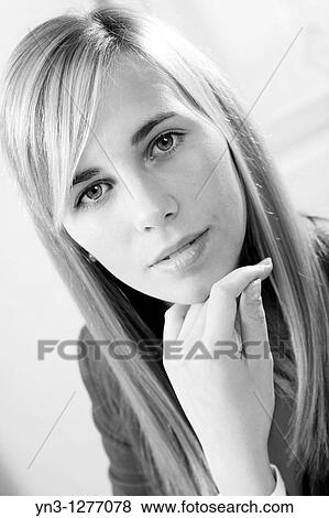 Beautiful young woman face View Large Photo Image Stock Photo - Beautiful young woman face. Fotosearch
