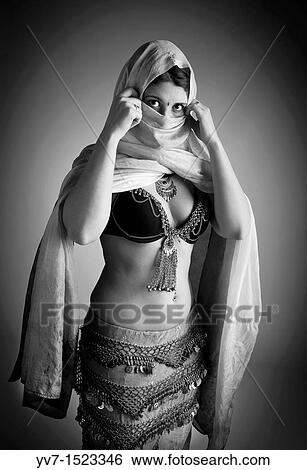 Beautifull belly dancer with veil View Large Photo Image Stock Photograph - Beautifull belly dancer with veil. Fotosearch