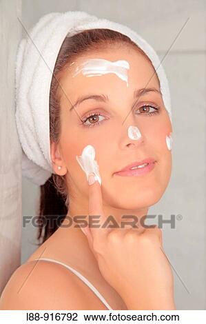 Stock Image - Beauty, Women, Bathroom,. Fotosearch
