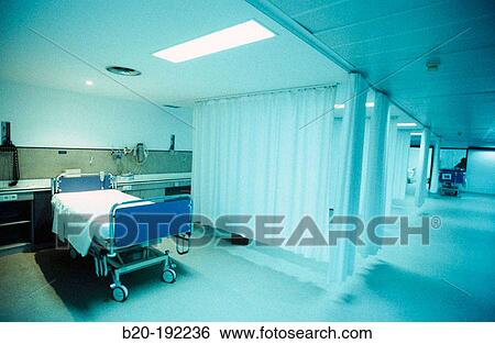 Bed in emergency area View Large Photo Image Stock Photograph - Bed in emergency area. Fotosearch