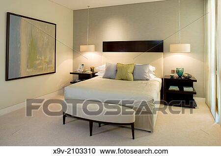 Bedroom in luxury apartment in central London. View Large Photo Image Stock Image - Bedroom in luxury apartment in central London.. Fotosearch