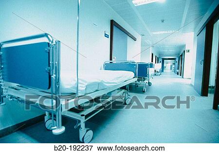 Beds in hospital emergency area View Large Photo Image Stock Photo - Beds in hospital emergency area. Fotosearch