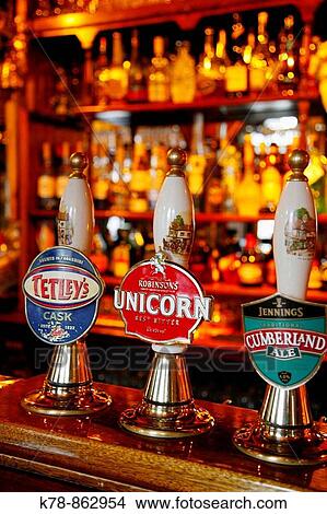 Beer taps, Manchester, England, UK View Large Photo Image Picture - Beer taps, Manchester, England, UK. Fotosearch