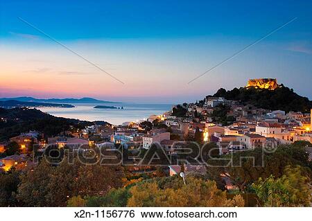 Begur village and castle at dusk with Medes Islands L? Estartit at the background Costa Brava Baix Empord? Catalunya Spain View Large Photo Image Stock Photograph - Begur village and castle at dusk with Medes Islands L? Estartit at the background Costa Brava Baix Empord? Catalunya Spain. Fotosearch