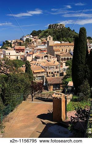 Begur village and castle Costa Brava Baix Empord? Girona Catalunya Spain View Large Photo Image Stock Photography - Begur village and castle Costa Brava Baix Empord? Girona Catalunya Spain. Fotosearch