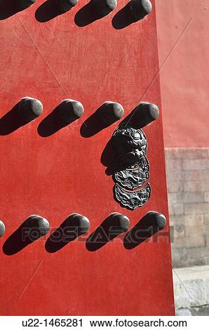 Beijing (China): door at the Forbidden City View Large Photo Image Stock Image - Beijing (China): door at the Forbidden City. Fotosearch