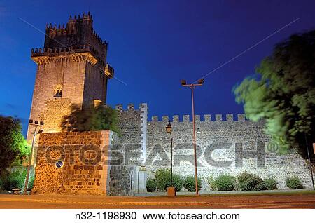 Beja, Castle at Dusk Alentejo, Portugal, Europe. View Large Photo Image Stock Image - Beja, Castle at Dusk Alentejo, Portugal, Europe.. Fotosearch