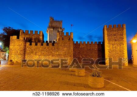 Beja, Castle at Dusk Alentejo, Portugal, Europe. View Large Photo Image Stock Photograph - Beja, Castle at Dusk Alentejo, Portugal, Europe.. Fotosearch