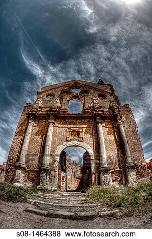 Belchite City, Old Belchite, ruins of the town destroyed during the civil war, Aragon, Zaragoza Province, Spain, Europe View Large Photo Image Stock Photo - Belchite City, Old Belchite, ruins of the town destroyed during the civil war, Aragon, Zaragoza Province, Spain, Europe. Fotosearch