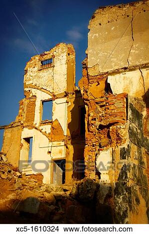 Belchite Old Town Ruins of the Spanish Civil War 1936-1939 Zaragoza, Aragon, Spain View Large Photo Image Picture - Belchite Old Town Ruins of the Spanish Civil War 1936-1939 Zaragoza, Aragon, Spain. Fotosearch