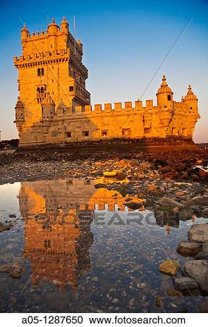 Belem Tower South view Rennaissance style archways Built in the 16th century in order to defend the Tagus river mouth Belem, Lisbon, Portugal. View Large Photo Image Stock Image - Belem Tower South view Rennaissance style archways Built in the 16th century in order to defend the Tagus river mouth Belem, Lisbon, Portugal.. Fotosearch