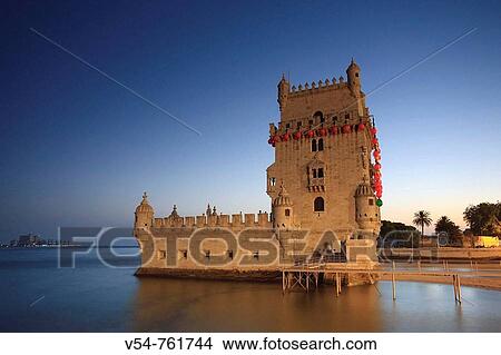 Picture - Belem Tower Torre de Belem, Lisbon, Portugal. Fotosearch