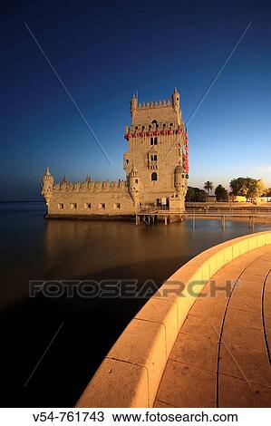 Stock Image - Belem Tower Torre de Belem, Lisbon, Portugal. Fotosearch