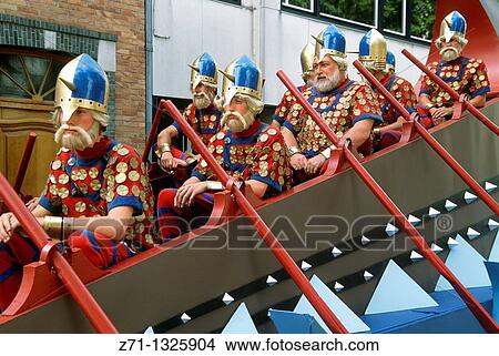 Picture - Belgium, Bruges, Pageant of the Golden Tree, festival, people,. Fotosearch