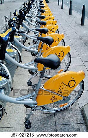 Belgium, Brussels, Bike Sharing View Large Photo Image Stock Photography - Belgium, Brussels, Bike Sharing. Fotosearch