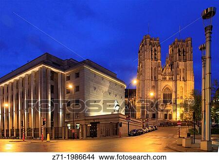 Belgium, Brussels, Cathedral; Sts-Michel-et-Gudule;. View Large Photo Image Picture - Belgium, Brussels, Cathedral; Sts-Michel-et-Gudule;.. Fotosearch