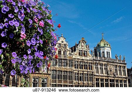 Belgium, Brussels, Grand Place Square View Large Photo Image Stock Photograph - Belgium, Brussels, Grand Place Square. Fotosearch