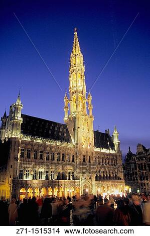Belgium, Bruxelles, Brussels, Grand Place, City Hall. View Large Photo Image Picture - Belgium, Bruxelles, Brussels, Grand Place, City Hall.. Fotosearch