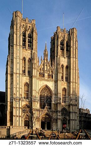 Belgium, Bruxelles, St Michel Cathedral. View Large Photo Image Stock Photo - Belgium, Bruxelles, St Michel Cathedral.. Fotosearch