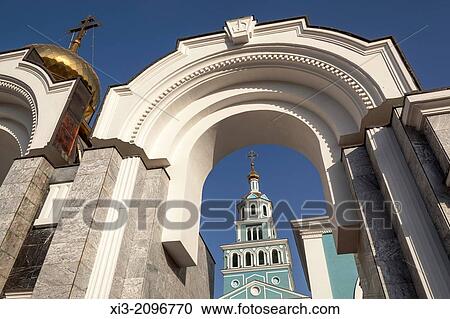 Bell tower and arch, Saint Uspensky Sobor Russian Orthodox Assumption Cathedral, Tashkent, Uzbekistan. View Large Photo Image Stock Image - Bell tower and arch, Saint Uspensky Sobor Russian Orthodox Assumption Cathedral, Tashkent, Uzbekistan.. Fotosearch