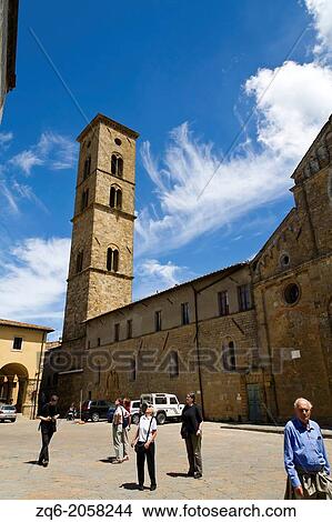 Bell Tower in Volterra in Tiscany, Italy. View Large Photo Image Picture - Bell Tower in Volterra in Tiscany, Italy.. Fotosearch