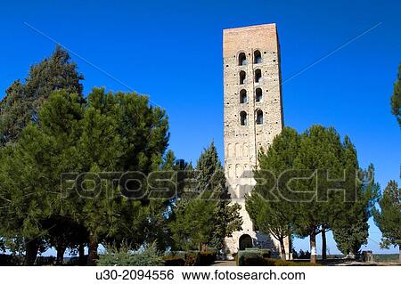 Bell tower of San Nicolas church, declarated National Monument. Coca, Segovia province. Spain. View Large Photo Image Stock Photograph - Bell tower of San Nicolas church, declarated National Monument. Coca, Segovia province. Spain.. Fotosearch