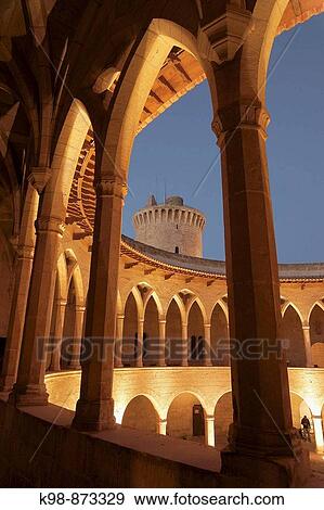 Bellver Castle (14th century), Palma de Mallorca. Majorca, Balearic Islands, Spain View Large Photo Image Stock Photo - Bellver Castle (14th century), Palma de Mallorca. Majorca, Balearic Islands, Spain. Fotosearch