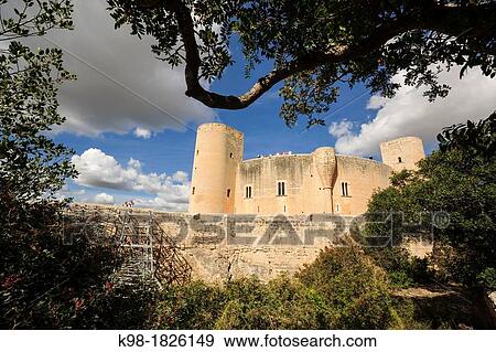 Stock Photo - Bellver Castle, - XIV century -, Palma de Mallorca, Mallorca Balearic Islands Spain. Fotosearch