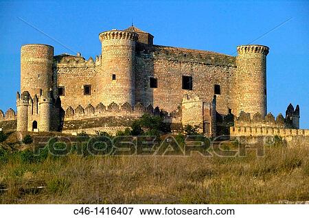 Stock Photo - Belmonte castle 15th century Cuenca province, the route of Don Quixote, Spain. Fotosearch