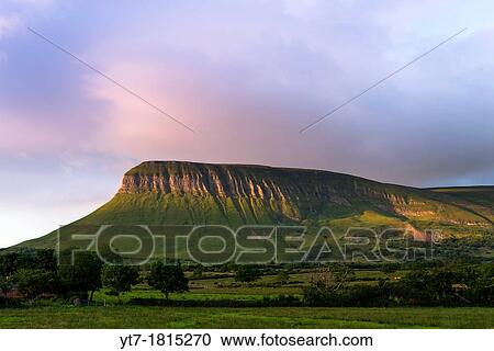 Stock Image - Ben Bulben tabletop mountain, County Sligo, Connacht, Ireland, Europe. Fotosearch