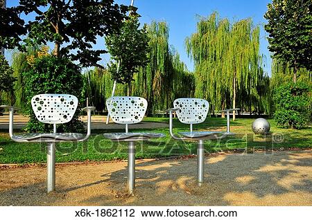 Benches design Poblenou Central Park Jean Nouvel, 22 @ district, Barcelona, Catalonia, Spain. View Large Photo Image Stock Image - Benches design Poblenou Central Park Jean Nouvel, 22 @ district, Barcelona, Catalonia, Spain.. Fotosearch