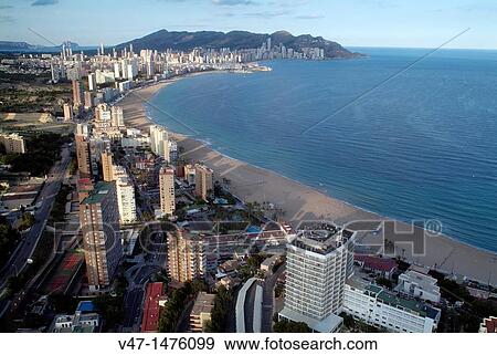 Benidorm, Costa Blanca, Alicante, Valencia, Spain, Europe View Large Photo Image Stock Photo - Benidorm, Costa Blanca, Alicante, Valencia, Spain, Europe. Fotosearch