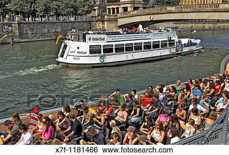 Stock Photograph - Berl? n: Tourists in river Spree. Fotosearch