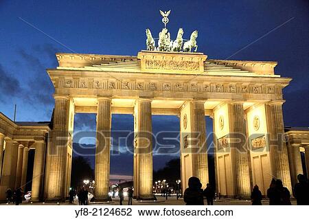 Stock Image - Berlin Brandenburg gate at dusk Germany.. Fotosearch