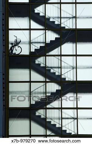 Stock Image - Berlin Germany Hansaviertel Interbau 1957 Stairwell in apartment building Schwedenhaus Altonaerstrasse 3-9 designed by architects Fritz Janecke and Sten Samuelson 1956/57. Fotosearch